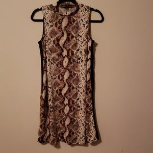 High neck snake print dress
